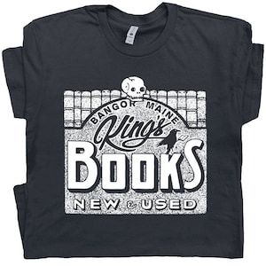 King Bookstore T Shirt Cool Book Shirts For Women Men Vintage Horror Movie Shirt Occult Stephen Goth Gothic Edgar Allan Poe Hp Lovecraft Tee