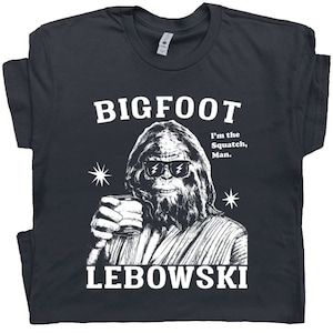 The Big Lebowski T Shirt Bigfoot Lebowski Shirt Dude Abides Funny Shirt For Men Women Guys Vintage Graphic Tee Retro Cool 90s Movie Shirt