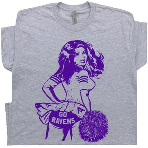 Go Ravens T Shirt Vintage Football Shirts for Women Men Ladies Retro Ravens Cheerleader TShirt Cool Cute Graphic Shirts Ravens Logo Tee