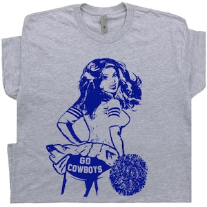 Go Cowboys T Shirt Vintage Football Shirts for Women Men Retro Cowboys Cheerleader Tee Cool Vintage Graphic T Shirt Alternative Cowboys Logo