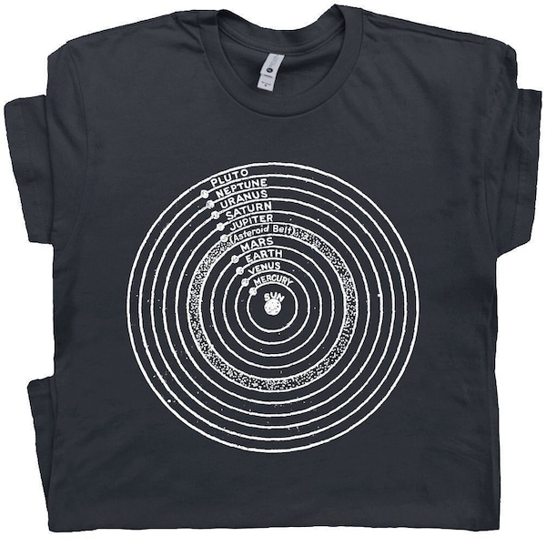 Solar System T Shirt Cool Space Universe Science Tee Pluto Jupiter Saturn Shirt Vintage Retro Nasa Geek Astronomy Astrology Halleys Comet