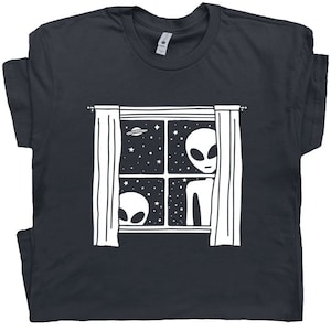 Funny Alien T Shirt Cool Ufo Shirt for Men Women Roswell NM Retro Graphic Tee Area 51 T Shirt Cryptid Shirt Weird Graphic Tee in Window