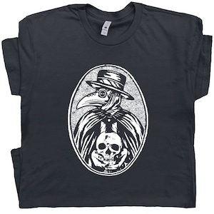 Pest arts T-shirt geneeskunde shirt dood shirt occult shirt donkere humor Tee voor vrouwen mannen pest masker schedel grafisch shirt stoom punk shirt