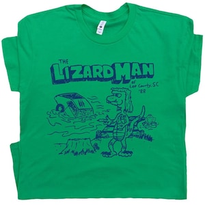 Lizardman Shirt Funny Cryptozoology Shirts for Men Women Guys Weird Cryptid Shirt Strange Unusual Creature Graphic Vintage Lizard Man Shirt