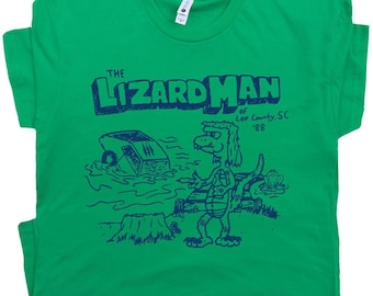 Lizardman Shirt Funny Cryptozoology Shirts for Men Women Guys Weird Cryptid Shirt Strange Unusual Creature Graphic Vintage Lizard Man Shirt