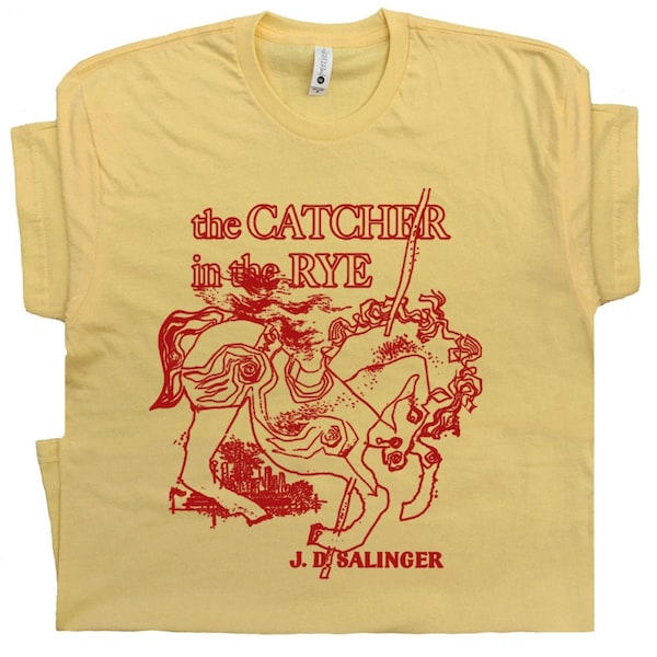 The Catcher in the Rye T Shirt Cool Book Shirt pour Hommes Femmes Dames vintage Rétro Interdit Tshirt Littéraire Littérature Geek Nerd Graphic Tee