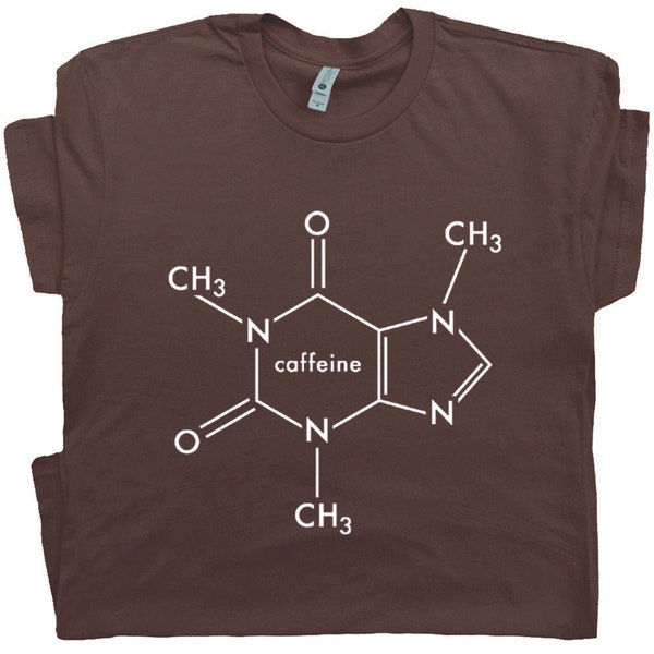 Coffee T Shirt Cool Coffee Graphic Shirt Funny Caffeine Molecule Tee Gift For Coffee Drinker Design Vintage For Mens Womens Novelty Tee