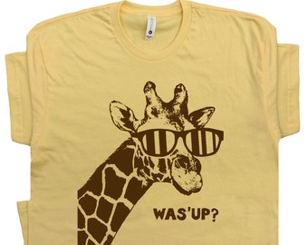 MYHALF Womens Fun Animal Graphic Tees Casual Short Sleeve Summer Cute Giraffe Printed T-Shirt Tops