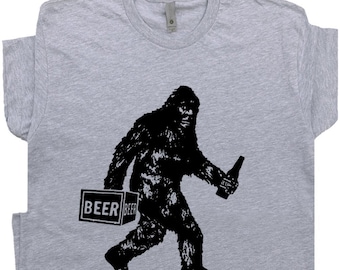 Bigfoot Beer T Shirt Funny Beer Shirts Cool Beer T Shirt Bar Pub Tee Redneck Big Foot Cryptozoology Cryptid Loch Ness Monster Party Animal