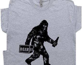 Bigfoot T Shirt Funny T Shirt Beer T Shirt Cool T Shirt Sasquatch Drinking Tee Vintage Alcohol Hilarious For Men Women Yeti Graphic Novelty