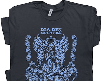 Dia De Los Muertos Shirt Sugar Skull Graphic Tee Day Of the Dead Shirts Mexican Halloween Skeleton Shirt Cerveza Shirt El Mariachi Shirts