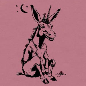 ロバ ユニコーン Tシャツ おもしろ動物シャツ メンズ レディース 男のおもしろい未確認生物シャツ 神話の生き物 かわいい皮肉シャツ ノベルティグラフィックTシャツ