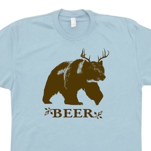 Funny Beer T Shirt Deer Bear Beer T Shirt Cool Drinking Alcohol Humor Tee Clever Witty Graphic Hunting Fishing Cute Hilarious Party Novelty image 2