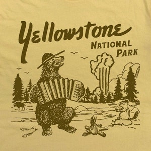 Yellowstone T-Shirt Lustiges Shirt Vintage Nationalpark Shirt für Männer Frauen Jungs Coole Retro Grand Canyon Grafik T-Shirt Montana Wandern Camp T-Shirt