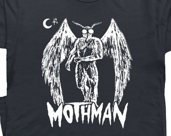 Mothman T Shirt Cool Cryptid Shirts for Men Women Ladies Guys Weird Strange Unusual Graphic Shirts Mothman Tshirts Cryptozoology Tee