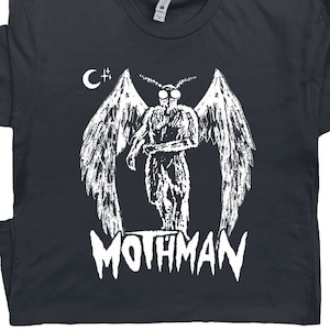 Mothman T Shirt Cool Cryptid Shirts for Men Women Ladies Guys Weird Strange Unusual Graphic Shirts Mothman Tshirts Cryptozoology Tee image 1