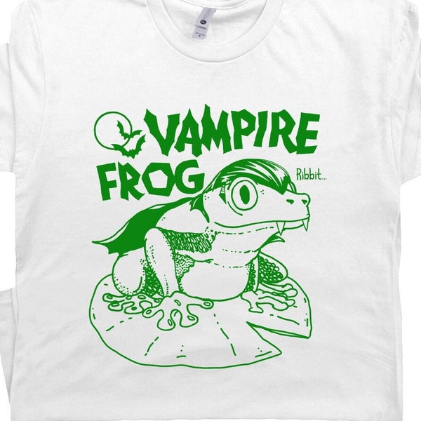 Vampire Frog Shirt Funny Frog Shirt Weird Shirts For Men Women Vintage Frog T Shirt Retro Dancing Frog and Toad Shirt Cute Frog Graphic Tee