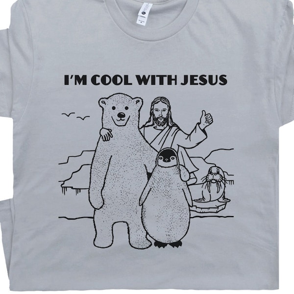 Jesus Shirt I'm Cool With Jesus Shirts Lustige christliche Shirts für Frauen Männer Damen Retro Glaube basiert T-Shirt trendy christliche Bibel Vers