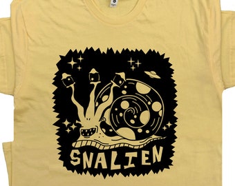 Alien Snail T Shirt Alien Shirt Weird Shirts Ufo Shirt For Men Women Kids Vintage Sci Fi Horror Shirts Slug Shirt Area 51 Shirt X-Files