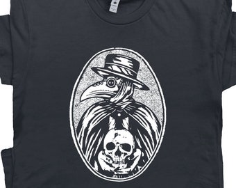 Plague Doctor T Shirt Medicine Shirt Death Shirt Occult Shirt Dark Humor Tee for Women Men Plague Mask Skull Graphic Shirt Steam Punk Shirt