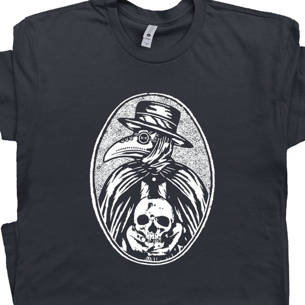 Pest Arzt T Shirt Medizin Shirt Tod Shirt Okkult Shirt Dark Humor Tee für Frauen Männer Pest Maske Totenkopf Grafik Shirt Steam Punk Shirt