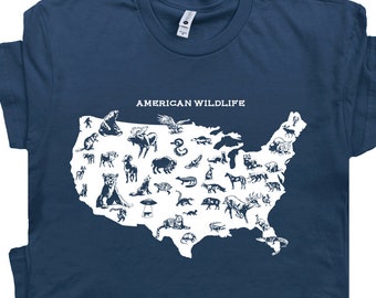 Wildlife T Shirt American Nature T Shirt Cool Animal Tee Vintage National Park Tee Cool Graphic Retro Camping For Men Women Kids