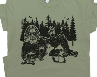Sexy Bigfoot T Shirt Funny Sasquatch Shirts for Men Women Guys Weird Cryptid Tshirts Bigfoot Camping Graphic Tee Silly Unusual Hilarious