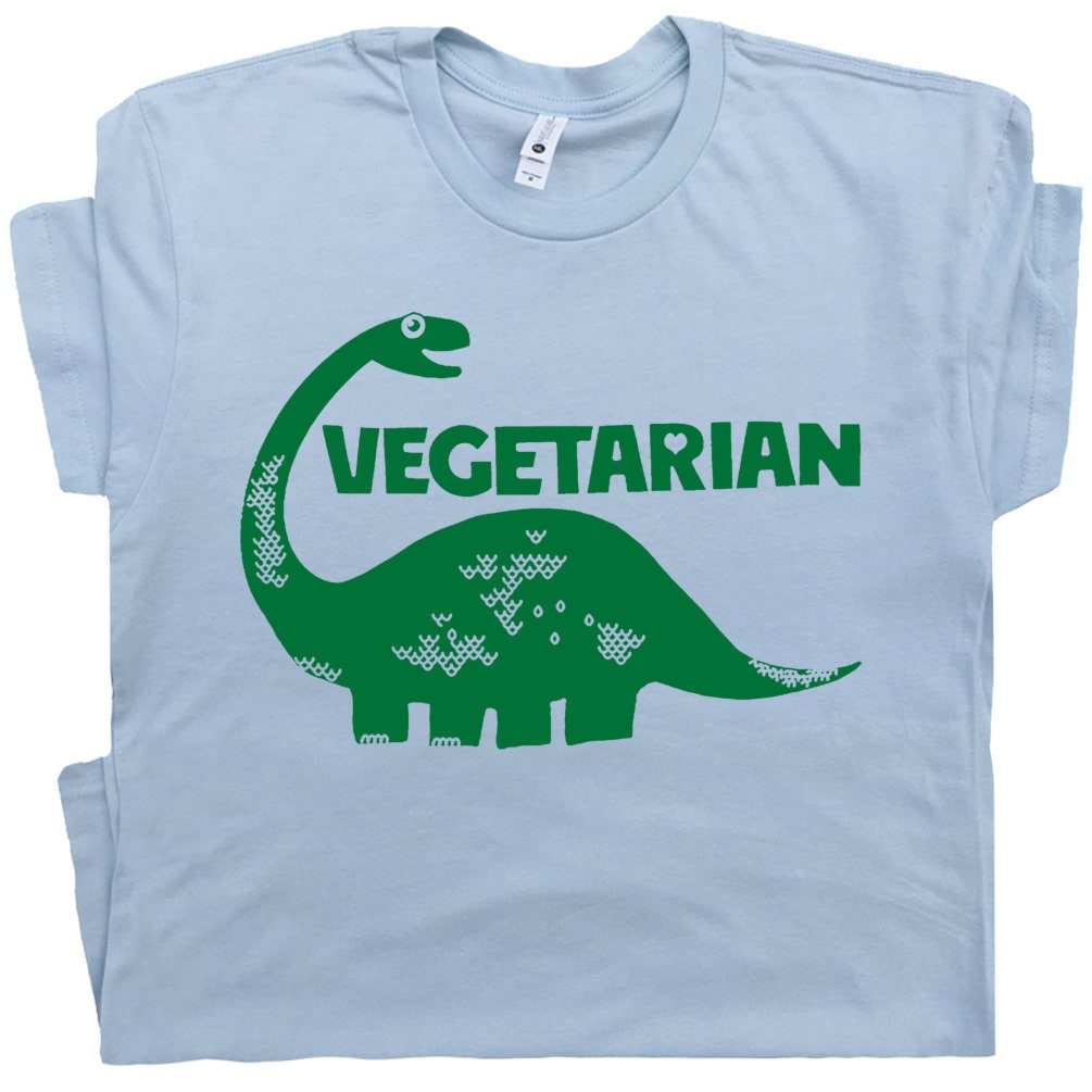 Vegetarian Dinosaur T Shirt Funny Cute 