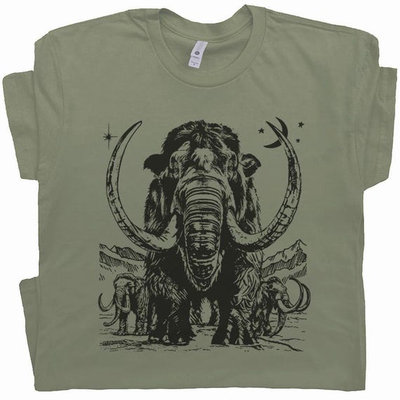 Big Wooly Mammoth T Shirt Cool Elephant T Shirt Vintage Dinosaur T Shirt for Men Women Prehistoric Ice Age Shirt Mastodon Retro Graphic Tee