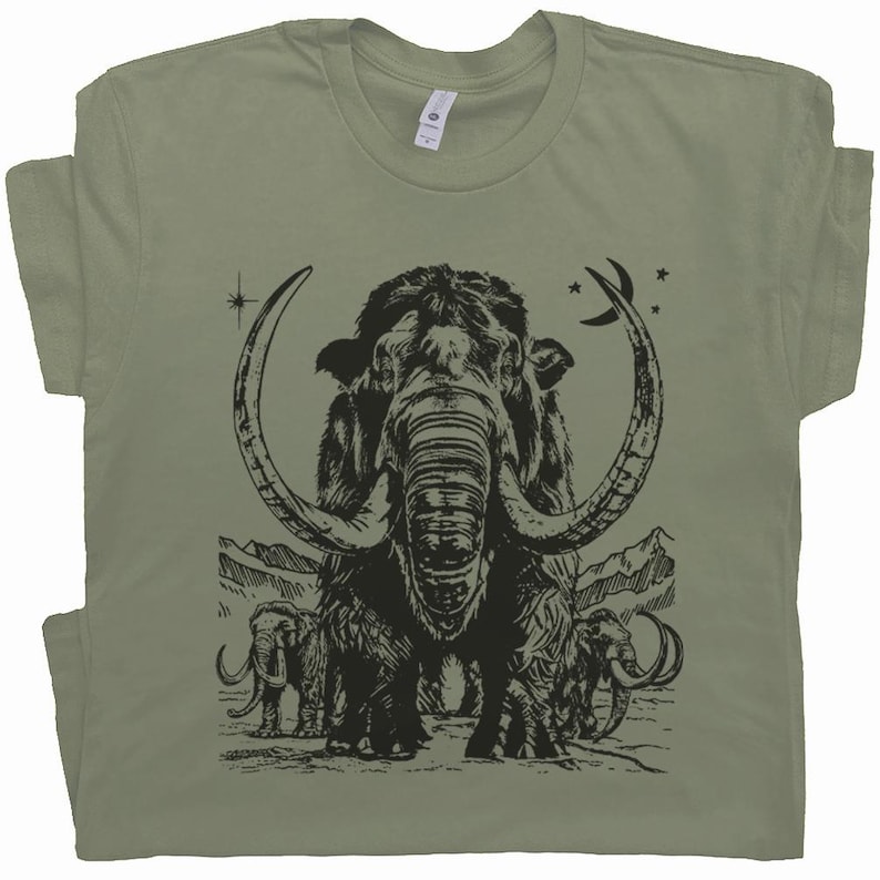 big wooly mammoth t shirt cool elephant t shirt mastodon shirt