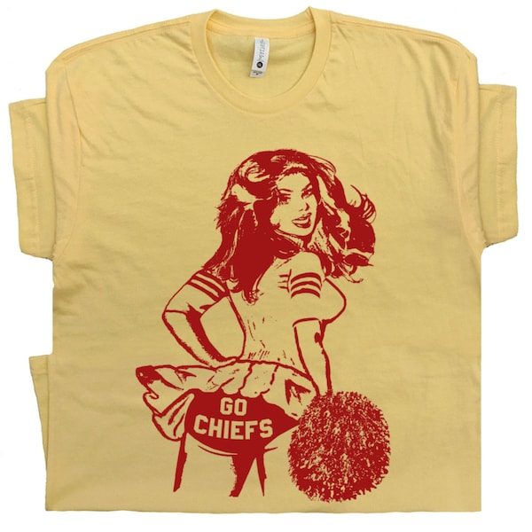 Go Chiefs T Shirt Vintage Football Shirts Cute Retro Chiefs Cheerleader TShirt Vintage Graphic Shirts Alternative Chiefs Jersey Logo