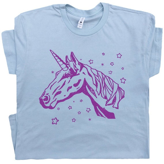 Men's Women's Unisex Crew Tee Coloured Unicorn Horse Men's Women's Unisex Crew Tee Coloured Unicorn Horse