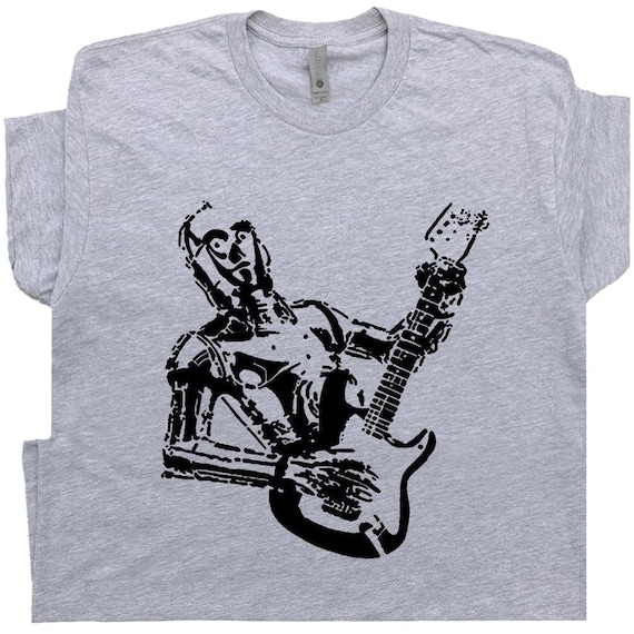 Guitar Shirt Robot Playing Electric Guitar T Shirt For Men Women Guys Funny Shirt Acoustic Vintage Guitar Tee Player Cool Retro Graphic Tee