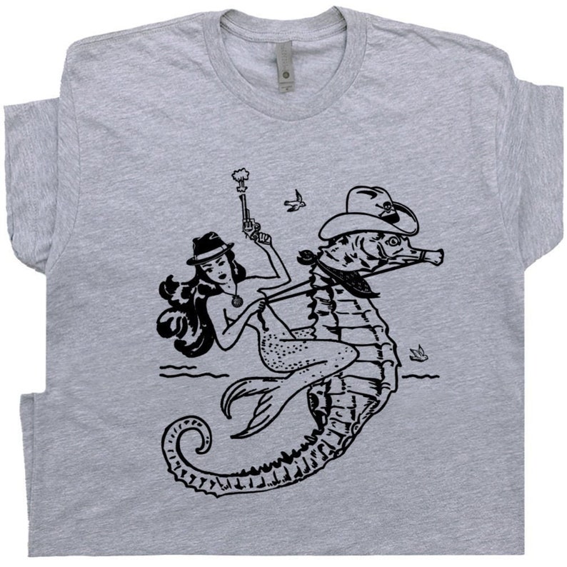 mermaid riding seahorse shirt funny mermaid shirt