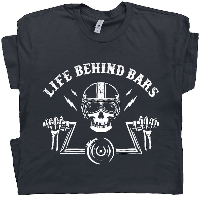 cool motorcycle t shirt life behind bars biker shirt