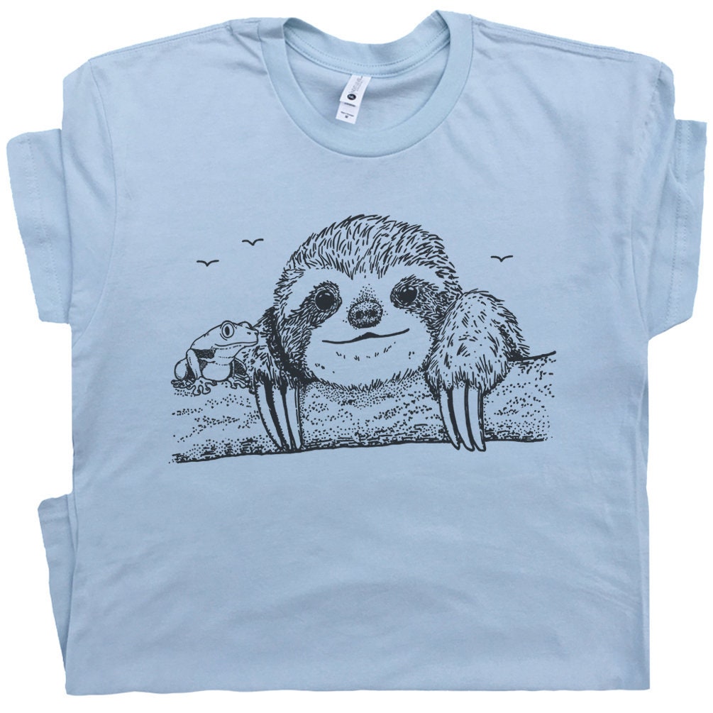 Sloth Playing Guitar Toddler Kids Girls Boys Lovely T-Shirt Cotton Short Sleeve Graphic Tee 2-6 Years 