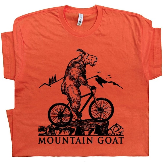 Mountain Bike T Shirts Mountain Goat Tee Riding Biking |