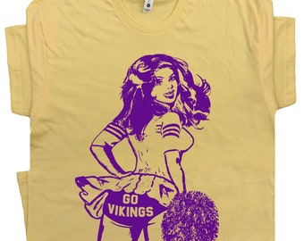 Go Vikings T Shirt Vintage Football Shirts Retro Vikings Cheerleader TShirt Cool Cute Vintage Graphic Shirts Alternative Vikings Jersey Logo