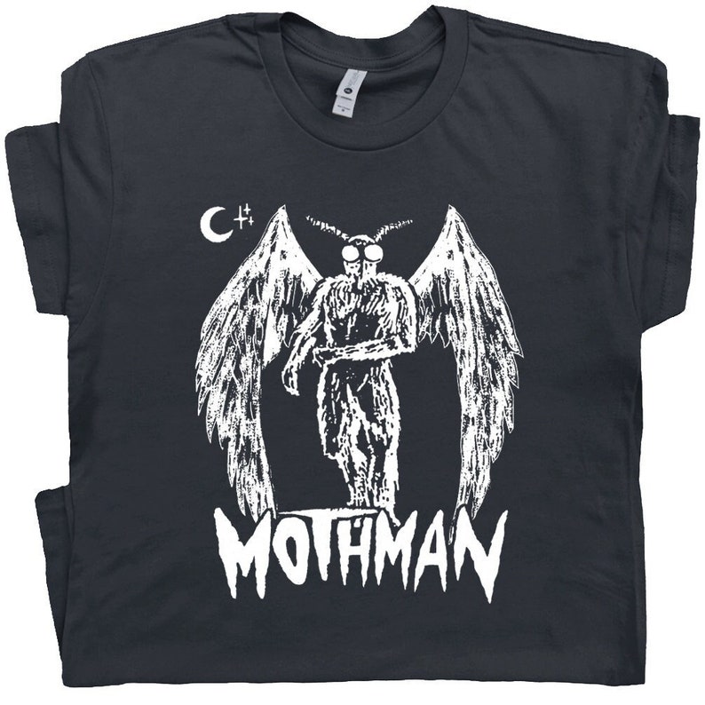Mothman T Shirt Cool Cryptid Shirts for Men Women Ladies Guys Weird Strange Unusual Graphic Shirts Mothman Tshirts Cryptozoology Tee image 1