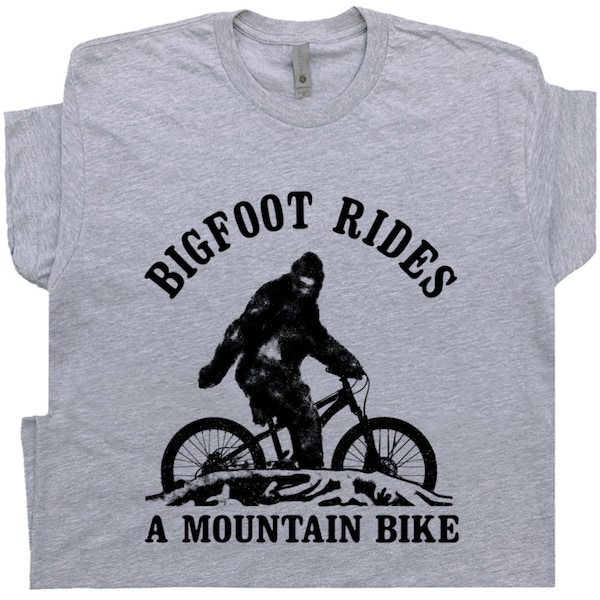 Cool Mountain Bike Shirts Bigfoot Riding Bicycle T Shirts For Men Women Guys Willow Creek Trail Biking Sasquatch Tee Cryptozoology Cycling