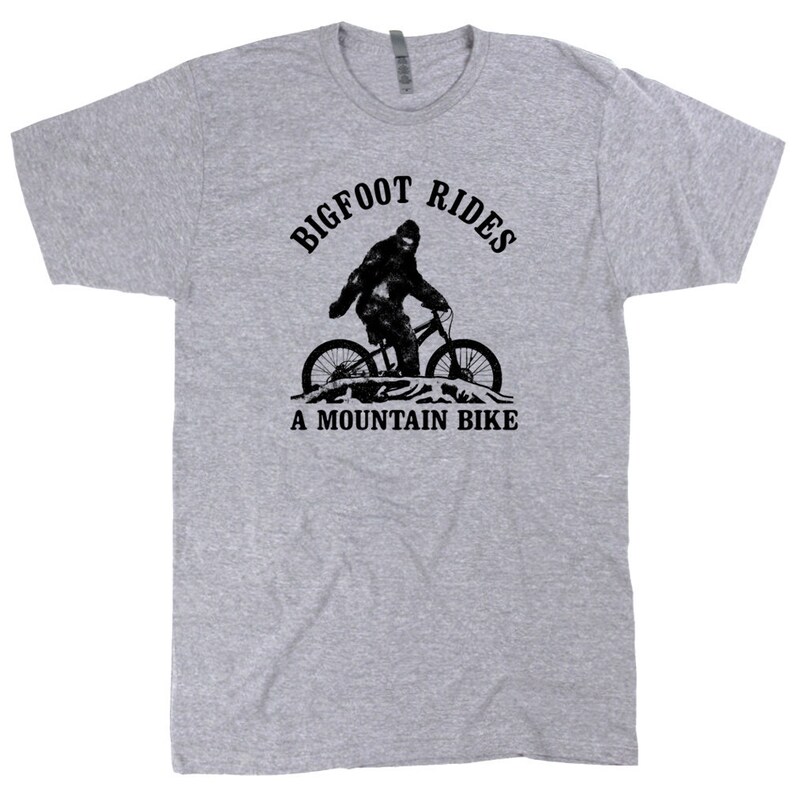 Mountain Bike Shirts Cool Bigfoot Riding A Mountain Bicycle T Etsy