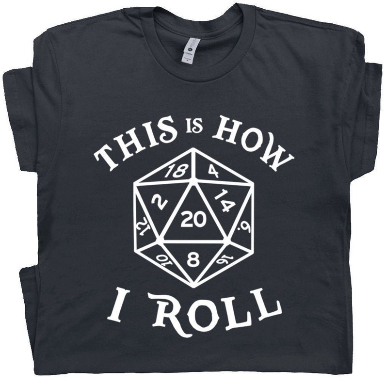 20 Sided Dice T Shirt Dungeons Geek T Shirts and Magic Dragons Dungeon Master Tee Nerdy Gathering Gift For The Fantasy RPG Player Gamer 