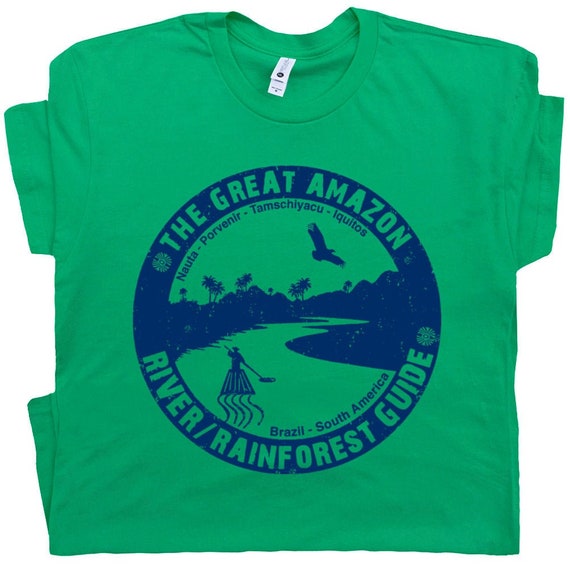 Amazon River Shirt Kayaking Shirt Canoe T Shirt For Men Women Guys Cool Kayak Graphic Tee Vintage Brazil River Rat Rainforest Adventure