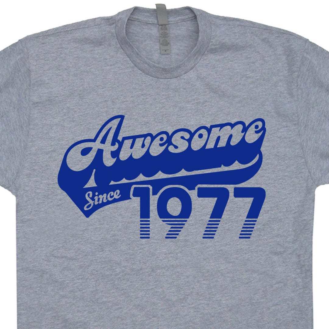 Awesome Since 1948 - 77th Birthday Gift T-Shirt For Men (Custom Year Available) - View #2