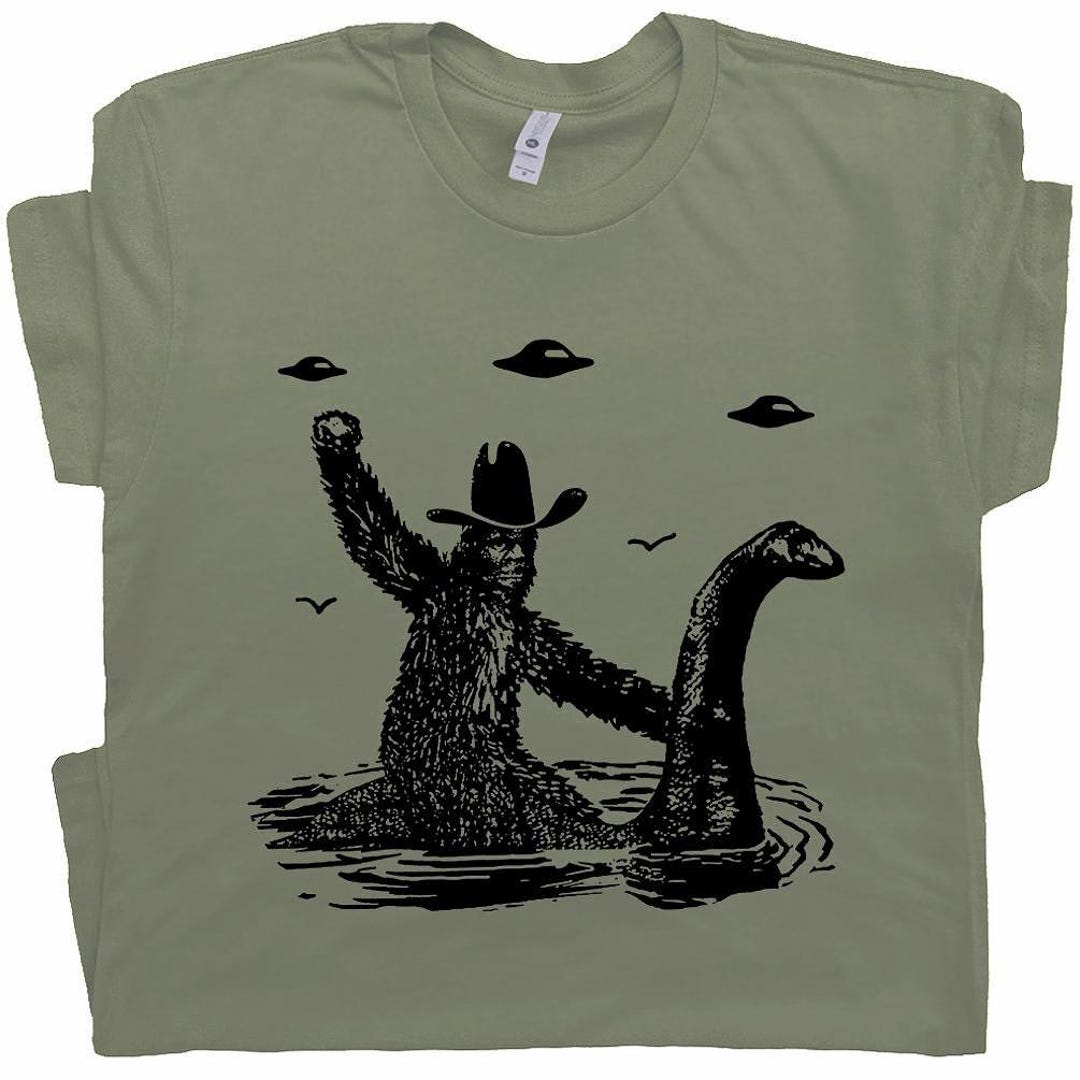 Funny Bigfoot Shirt Loch Ness Monster Shirt Cryptid Ufo T Shirt Funny ...