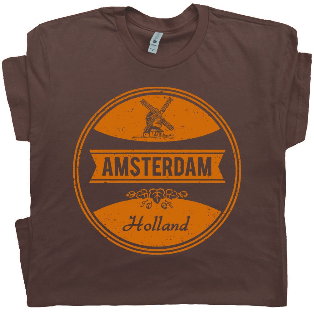Amsterdam T Shirt Vintage Amsterdam Graphic Shirts Marijuana Etsy