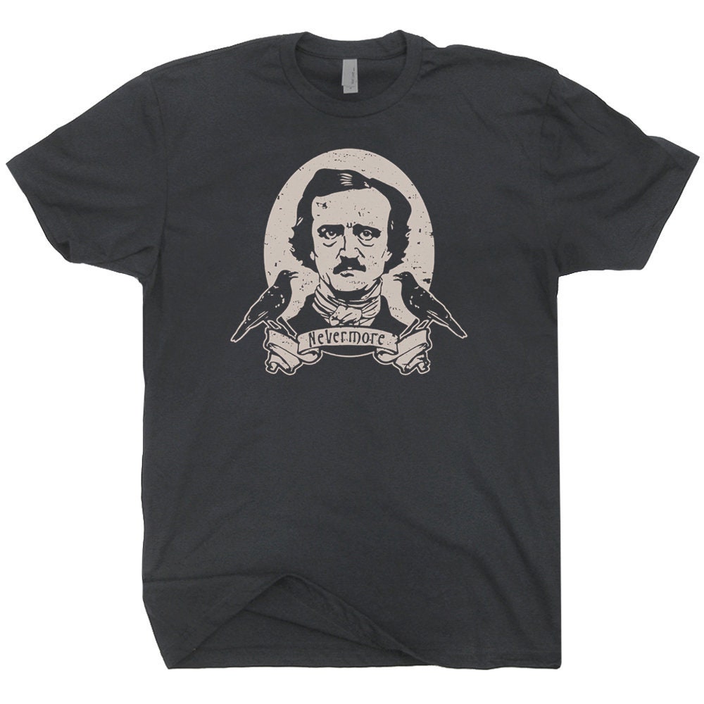 Edgar Allan Poe camiseta QUOTH the Raven Nevermore Vintage Horror Cool Tee 54
