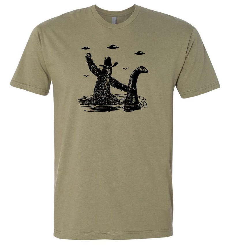Funny Bigfoot Shirt Loch Ness Monster Shirt Cryptid Ufo T Shirt Funny Shirts for Men Women Vintage Cryptozoology Sasquatch Cool Graphic Tee image 2