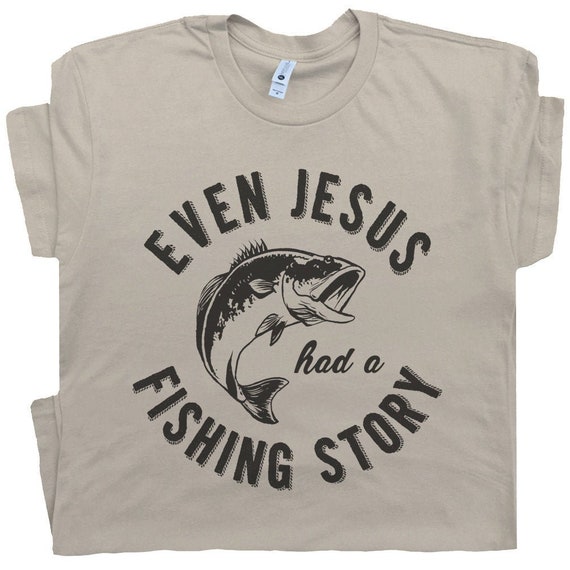 Funny Fishing T Shirt Gift for Cool Christian Fisherman Jesus