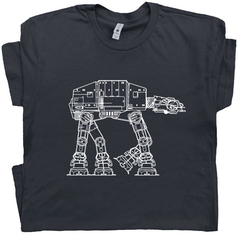 At-At T Shirt Geek Shirts Cool Retro Shirts Vintage 80s Movie Tee Science Fiction Shirts  Darth Vader Shirt Graphic For Mens Womens Kids 